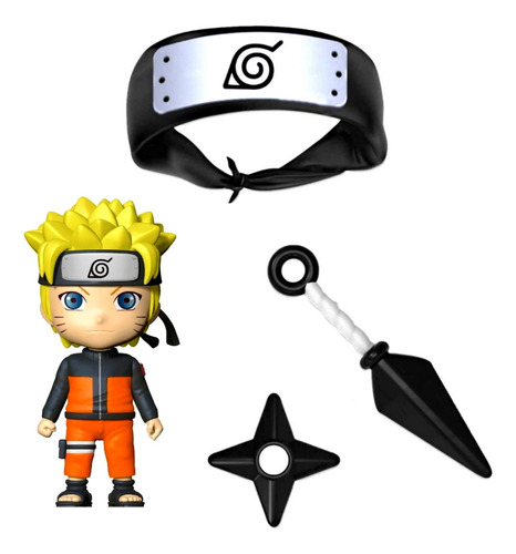 Fantasia Naruto C/ Bandana Arminhas E Boneco Original Elka